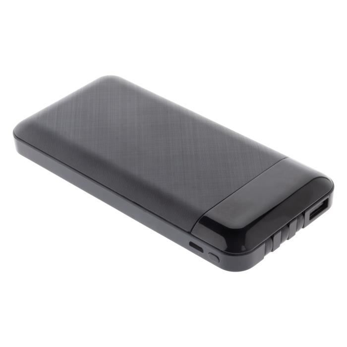 Powerbank compact / Batterie nomade - USB-A/C 10 000 mAh - Smartphone/Tablette - Noir - Zenitech