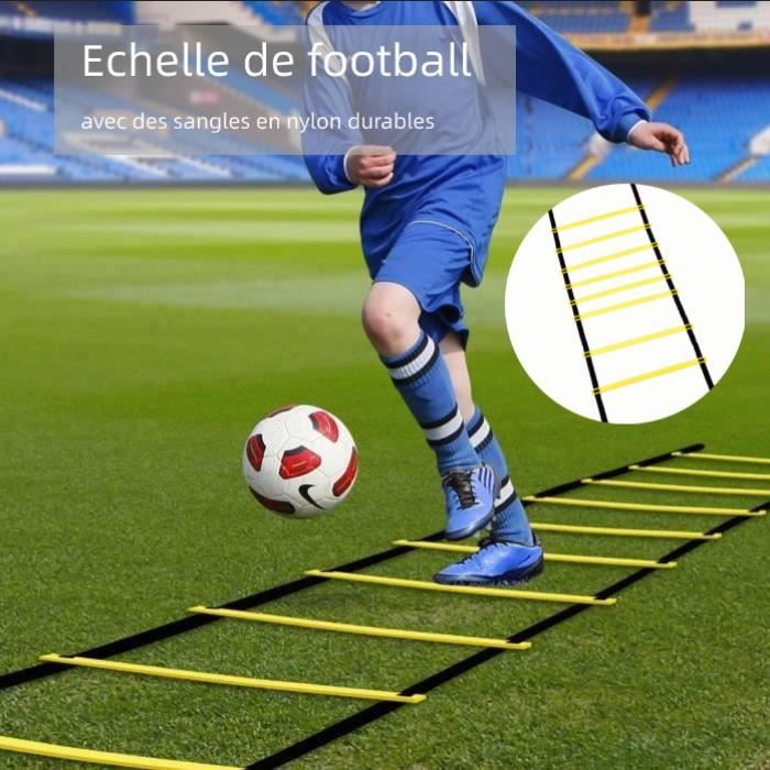 DBREAKS Kit Entraînement Football 5 Pièces - Échelle Rythme 4M, Plots, Entraîneur Solo, Sac Transport