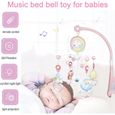 Mobile bébé pour lit de bébé, Mobile musical pour lit bébé rotatif à 360 ° avec lumières, hochets rotatifs suspendus,boîte à-1