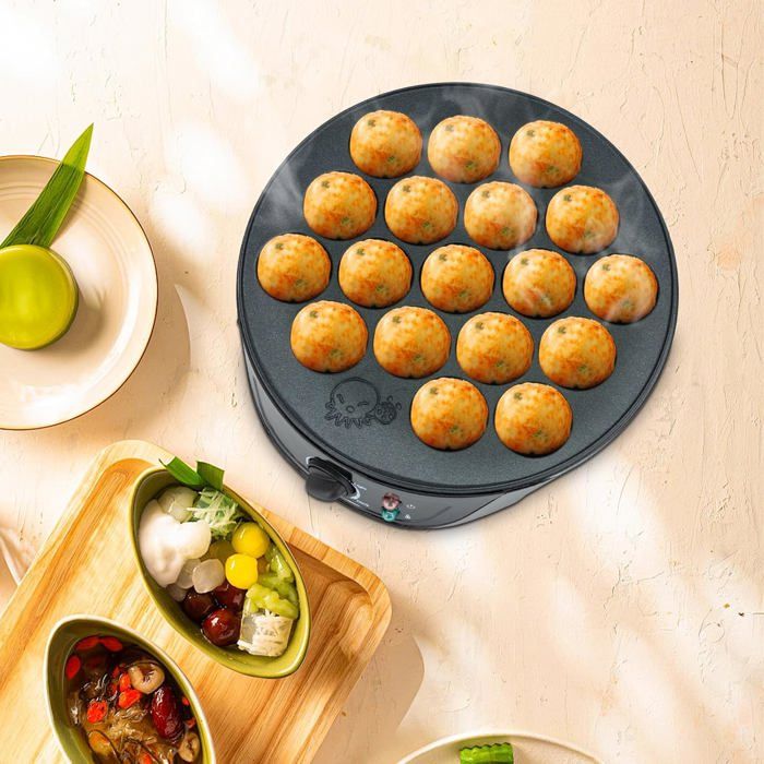 Takoyaki Machine, 18 Grille Ménage Takoyaki Poêle Pancake Ball Mini Électrique Takoyaki Cuisson Pan Puffs Pan Diy Petit Dejeuner Machine Pour Boule Japonaiseeu 90531656