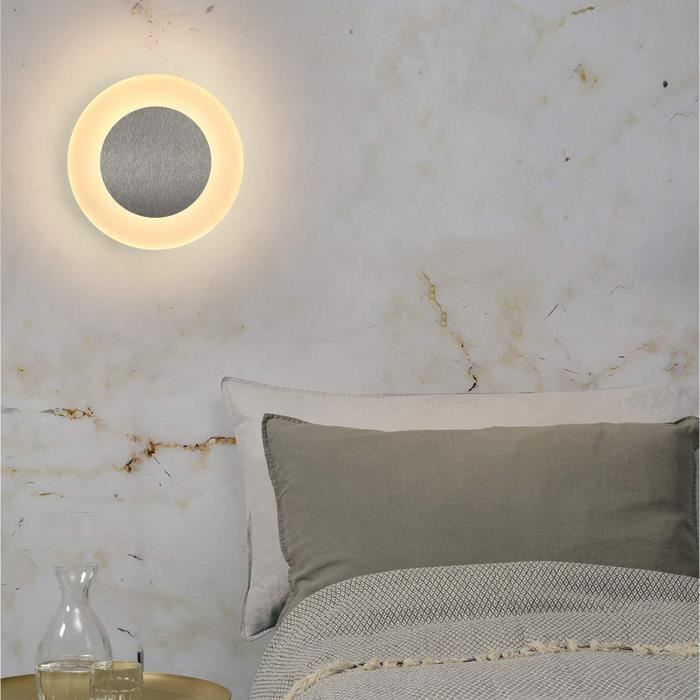 Applique murale LED blanche interrupteur tactile chambre salon lampe  d'escalier de chevet ronde décoration de la maison éclairage - Cdiscount  Maison