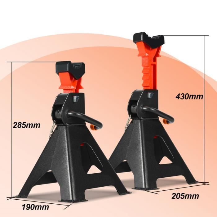 CCLIFE - Lot De 2 Chandelles Réglables 3T Pour Voiture Et Camping-Car - Hauteur 285-400 Mm
