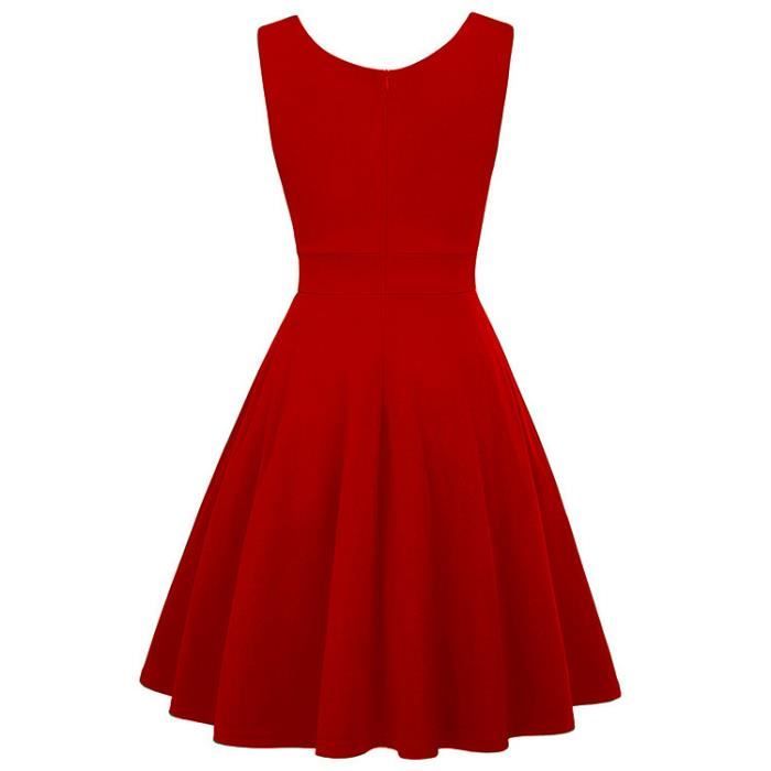 Robe De Soirée Cocktail Sans Bretelles Sangria – Rouge – Taille 8 – Coupe Une Ligne – Occasion TB