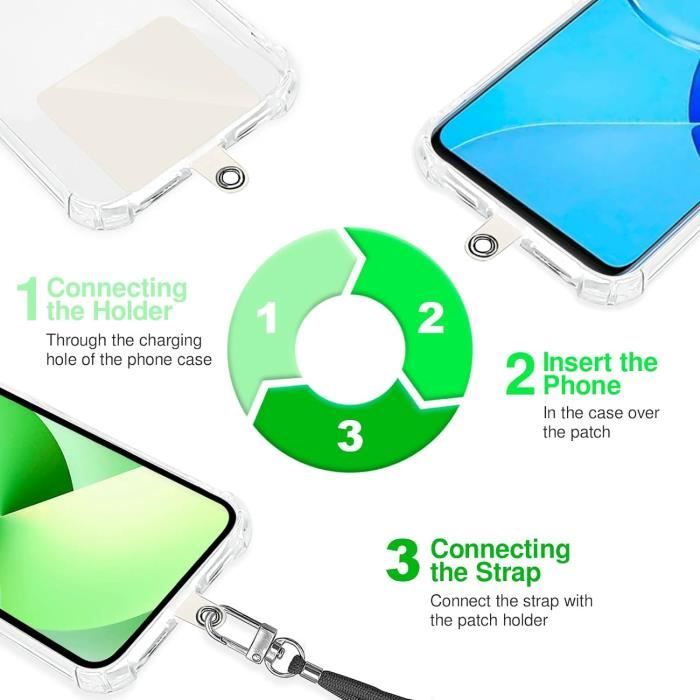 Cordon De Cou Universel Pour Smartphone - Collier Pratique Avec Coque Intégrée