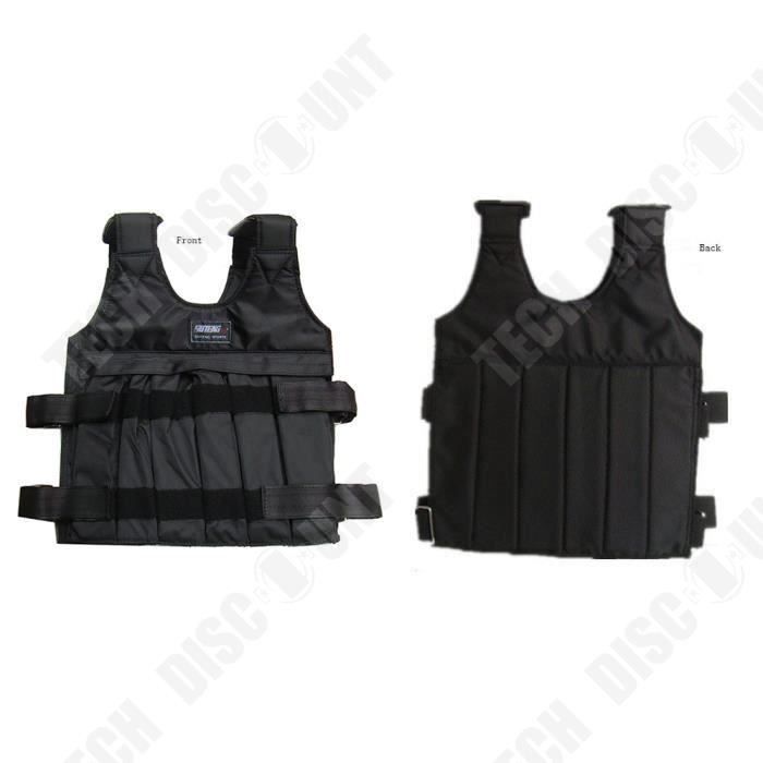 Gilet Lesté 10 Kg Pour Musculation Et Course – Taille Unique – Polyester Oxford Anti-transpiration – Poche Filet Arrière – Idéal Fitness Maison