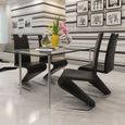 Chaise de salle à manger 4pcs Cantilever Cuir synthétique Noir--XIA-2