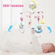 Mobile bébé pour lit de bébé, Mobile musical pour lit bébé rotatif à 360 ° avec lumières, hochets rotatifs suspendus,boîte à-2