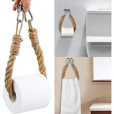Porte-rouleau De Papier Toilette Vintage En Corde De Chanvre Pour Salle De Bain (style C - Bricolage