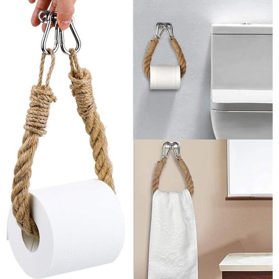 THETAG Porte-Papier Toilette, Corde De Chanvre Vintage