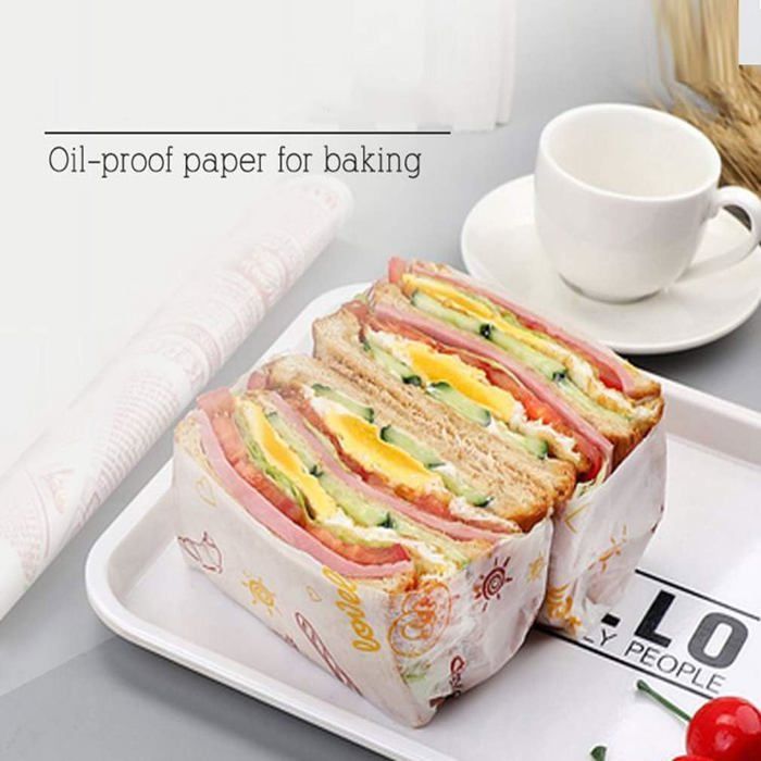 100 Feuilles Papier Hamburger 18x18cm - Résistant à L'huile, Style Journal, Pour Snacks Et Restauration