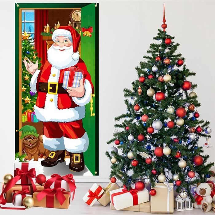 Bannière De Noël Extra Large 185x110 Cm - Motifs Père Noël, Bonhomme De Neige, Flocons | Pour Intérieur/extérieur, Mur, Cour, Décoration Festive - 11