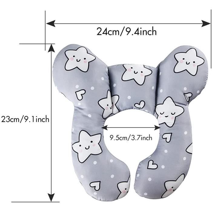 Coussin De Soutien Nuque Bébé Forme U - Coton Doux, Pour Poussette, Voiture, Voyage (motif Renard)