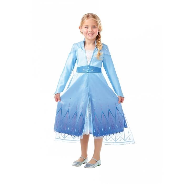 Déguisement premium Elsa La Reine des Neiges 2 fille - 5 à 6 ans - Disney -  Bleu - Effet neige - Cdiscount Jeux - Jouets
