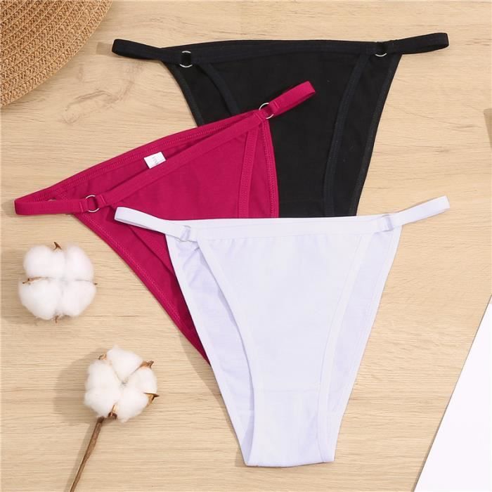 Lot De 6 Culottes Femme Coton 95% - Slips Taille Basse Respirants | Sous-vêtements Quotidien Confort