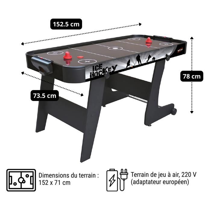 Lot De 4 Poussoirs Hockey Sur Air 96 Mm Avec 8 Rondelles - Blanc Rose Jaune Violet - Feutre Vert - Maison/Famille