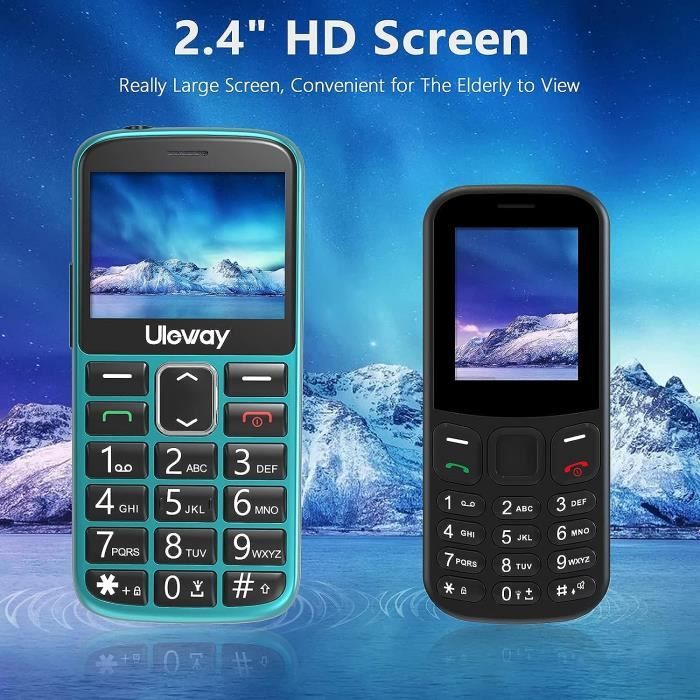 uleway Téléphone Portable Senior Débloqué avec Grandes Touches