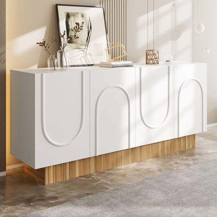 Moderne Buffet - Commode Armoire de rangement avec lumières LED Chêne Moderne Buffet - Commode Armoire de rangement avec lumières LED Chêne