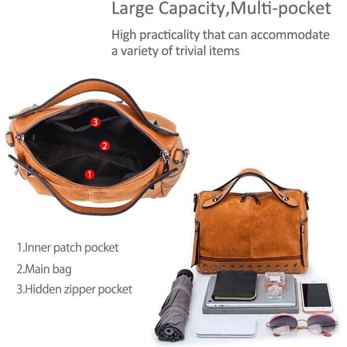 Borse A Mano Per Donna Borsa A Spalla Borsa Retro Punk Borse A Mano Cool Con Rivetto Vino Rosso u958 Vin Rouge Cdiscount Bagagerie Maroquinerie