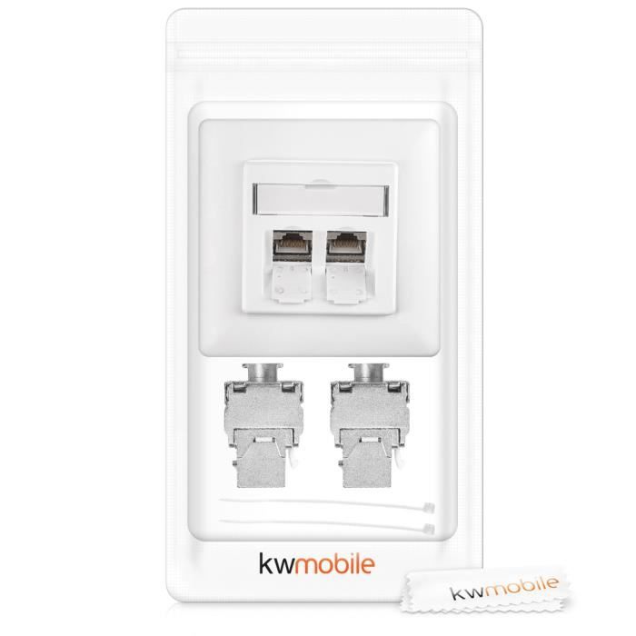 Réseau 10Gbit/s Lot De 8 Modules Keystone Cat 6A Kwmobile - Connecteurs RJ45 Blindés Pour Installation Réseau Facile Snap-in Installation Facile Réseau 10Gbit/s Lot De 8 Modules Keystone Cat 6A Kwmobile - Connecteurs RJ45 Blindés Pour Installation Réseau Facile Snap-in Installation Facile
