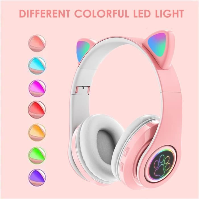 Casque Bluetooth 5.1 Enfant Supra-Auriculaire Sans Fil - Son Stéréo, 10H Autonomie, Pliable - Bleu