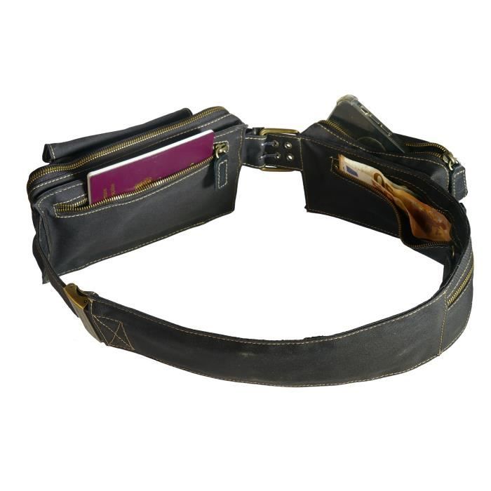 Ceinture banane multi poches avec boucle griffe by TREKKING