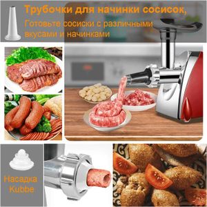 Hachoir de cuisine électrique 1500 W avec en inox de 6,5 l, hachoir multi-vitesses