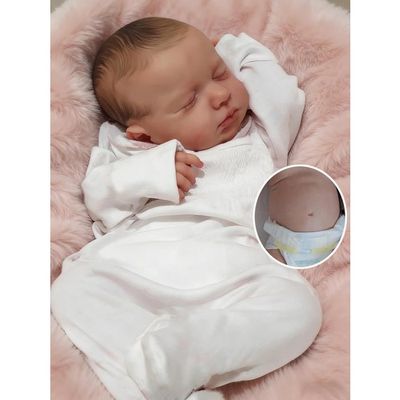 ZIYIUI Poupée Reborn Fille Realiste 22 Pouces 55Cm Bebe Reborn Silicone Bébé Reborn Nouveau né