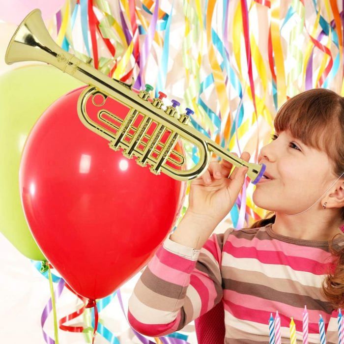 VINGVO Trompette enfant Trompette d'enfant enduit d'or ABS enfants préscolaire musique jouet cadeau Instrument à vent - Achat / Vente trompette VINGVO Trompette enfant