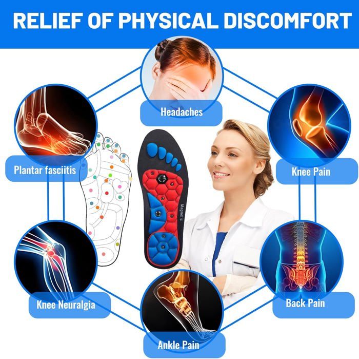 Semelles D'acupression - 288 Points De Massage, Mousse Mémoire Et Gel, Pour Soulager Les Pieds, Dos Et Jambes
