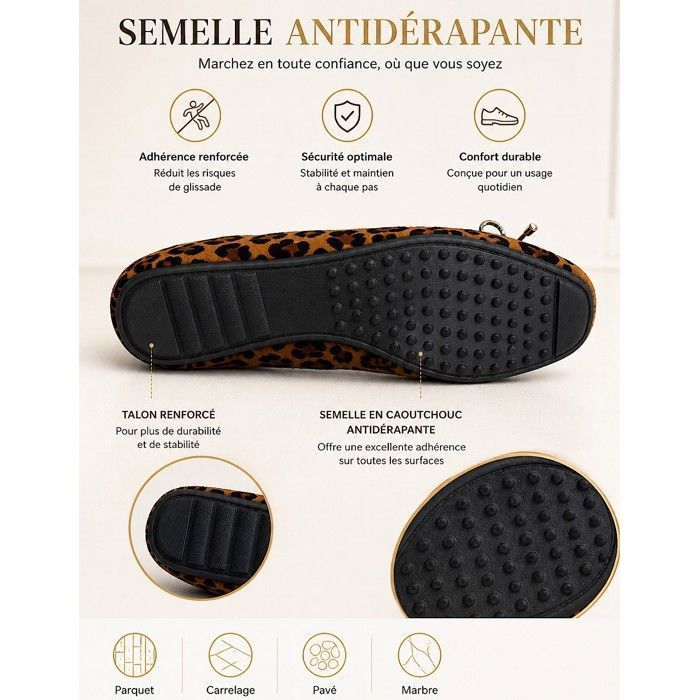 Chaussons ballerines Femme Léopard