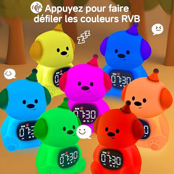Horloge Analogique Pour L'apprentissage Des Enfants – Réveil Silencieux Sans Tic-tac Avec Veilleuse, Jouet De Tri Des Couleurs Pour Garçons Et Filles