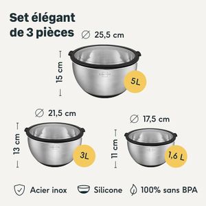 Saladier En Inox FIVE - Capacité 1 Litre - Neuf Avec Emballage D'origine - Pour Cuisine