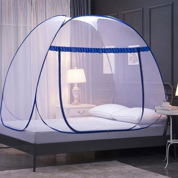 Moustiquaire Pop-up Pliable - 200 X 80 X 56 Cm, Polyester, Double Fermeture éclair, Légère, Pour Camping Et Chambre