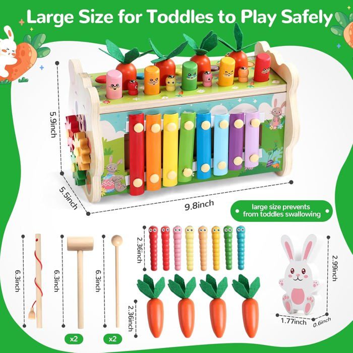 Xrten Jouet éducatif en Bois Montessori, Jouets en Bois de Jeu D'insectes Attrapants Magnétiques Jouets éducatifs