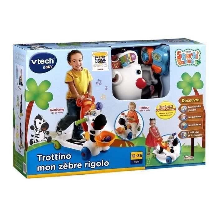 Porteur Trottinette Mon Zèbre Rigolo en VTECH BABY Noir