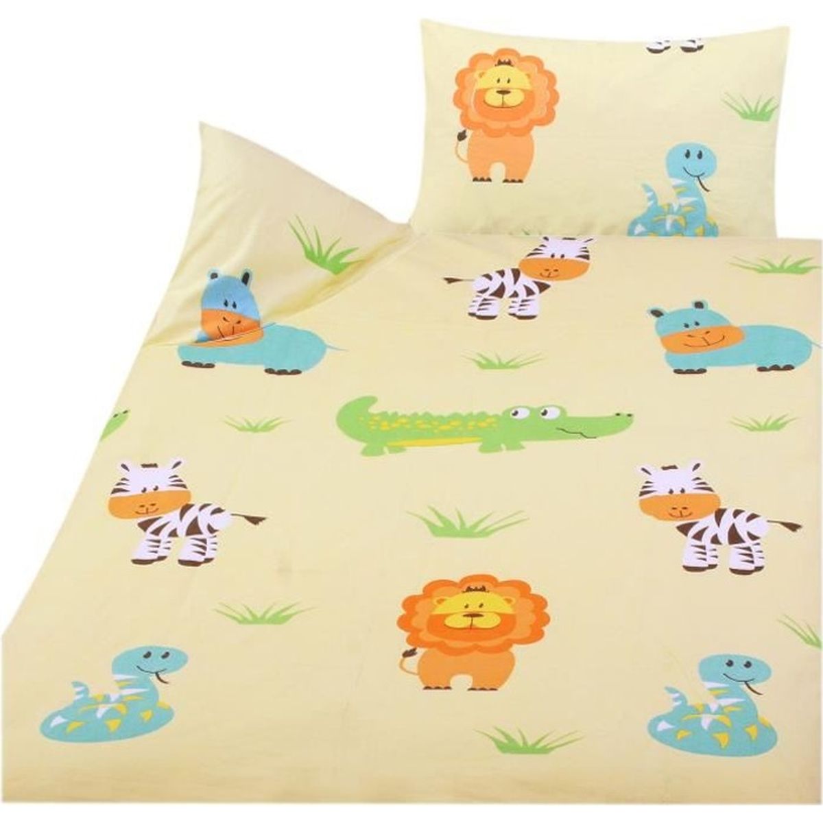 Parure De Lit 2 Pièces Pour Bébé – Housse De Couette Et Taie D'oreiller Assorties – Douceur Et Simplicité