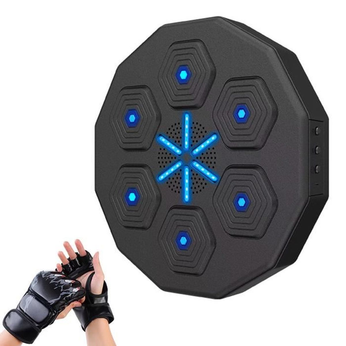 Machine De Boxe Musicale Bluetooth Avec Gants - 9 Vitesses, Lumières LED, Compteur - Adultes/enfants