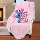 FOCLATUNER Couverture Polaire 100x130 cm, Couverture Polaire Motifs de Stitch, Douce Et Chaude, Couverture de Noël pour Les Enfants (Rose)