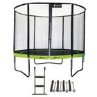 Kangui - Trampoline de jardin rond 305 cm + filet de sécurité + échelle + kit ancrage | PUNCHI Vert 300