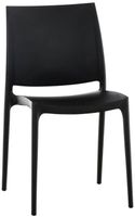 Chaise de jardin - design simple - plastique noir - empilable