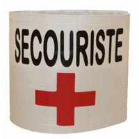 Brassard de sécurité haute visiblité - Secouriste avec croix rouge - blanc