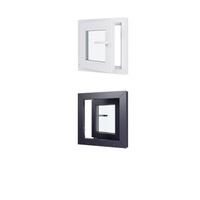 Fenetre PVC - LxH 500x500 mm - Triple vitrage - Blanc intérieur - Anthracite extérieur - Ferrage Gauche