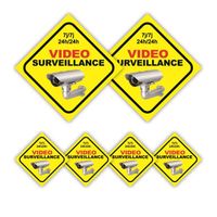 Panneau Autocollant Alarme Videosurveillance maison Lot de 6 : 140x140mm (x2) + 70x70mm (x4) - Anti UV - garantie 5 ans - SGNJ