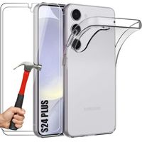Coque Silicone pour Samsung Galaxy S24 Plus (S24+) avec 2 Verres Trempés Protection Transparente