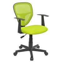 Chaise de bureau pour enfant - IDIMEX - STUDIO - Vert - A roulettes - Réglable en hauteur