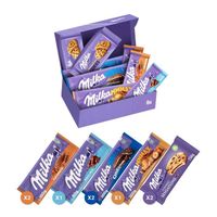 Milka Box - Assortiment de 8 Chocolats et Biscuits - 6 Tablettes de Chocolat et 2 Paquets de Cookies - 1,5Kg