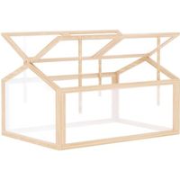 Mini serre de jardin - OUTSUNNY - Double toit ouvrable - 102L x 71l x 53H cm - Polycarbonate - Sapin pré-huilé