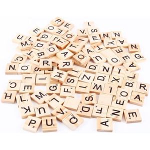 100 Plastique Scrabble Carreaux Noir d'Ivoire lettres chiffres pour Crafts Alphabets Play 