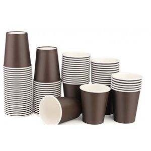 GoBeTree 200 gobelets à café jetables en carton blanc 120 ml, gobelets  jetables en carton blanc avec agitateurs à café en bois. Pour les boissons  chaudes et froides. : : Epicerie
