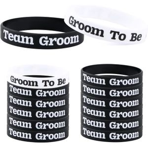 BRACELET - GOURMETTE 12Pcs Bracelets Groom To Be Et Team Groom Pour Evg